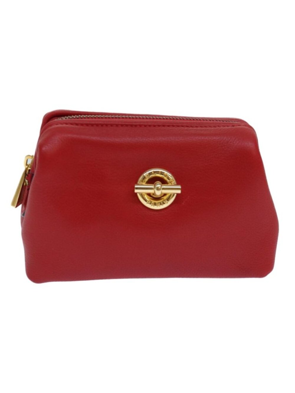 CELINE Pouch Leather Red Gold